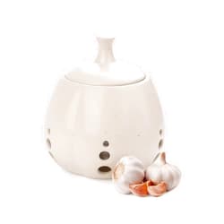 BosilunLife Garlic Keeper for Counter - Garlic Container Storage with Lid Large Garlic Keeper Ceramic for Kitchen Garlic Holder Countertop to Keep Your Garlic Cloves Fresh Longer