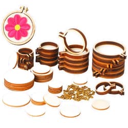 Jetec Mini Embroidery Hoops Adjustable Wooden Circle Cross Stitch Hoop Ring Bulk Round Embroidery for Art Craft Handy Sewing and Decoration(20 Pieces,1.2 x 1/1.4 x 1.2/1.6 x 1.8/2.2 x 2 Inch)