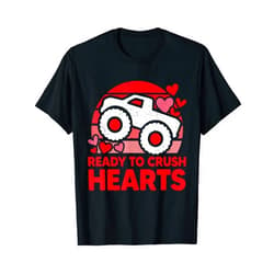 Valentine's Day Monster Truck Shirts - more here Ready to Crush Hearts Monster Truck Toddler Boys Valentines T-Shirt