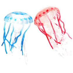 BLAPNK 2 Pcs Realistic Ocean Jellyfish Model Toys, Simulated Sea Life Jellyfish Animals Figurine Collection Playset Sea Creature Science Educational Props(Red&Blue)