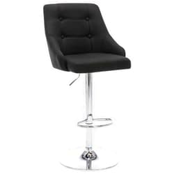 Brage Living Swivel Bar Stool with Back, Adjustable Fabric Tufted Barstool, Upholstered Counter Height Airlift Bar Chair for Kitchen Dining Cafe (Black)