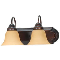 NUVO 60/1264 Two Wall-Vanity Light Fixture, 2, Mahogany Bronze/Champagne Glass