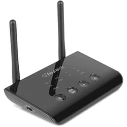 Aluratek Bluetooth Audio Receiver and Transmitter with Low Latency, Dual Antenna, Support Up to 100 Foot Range for Wireless from TV to Headphone/Speaker, PC, Home Theatre - ABCD54F