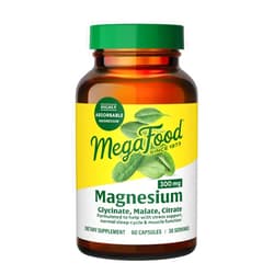 MegaFood Magnesium 300 mg - Highly absorbable blend of Magnesium Glycinate, Magnesium Citrate & Magnesium Malate to Help Support Heart, Nerve Health and Relaxation - 60 Capsules (30 Servings)