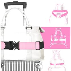 OlyPegic Travel Belt for Luggage, Luggage Straps Over Handle, Stylish & Adjustable Add a Bag Luggage Belt for Carry On Bag, Airport Travel Suitcase Accessories Hands-Free for Women & Men (Pink)