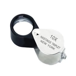 Landtek Hastings Triplet Loupe 10X Jeweler's Loupe with 16mm Triplet Lens Foldable Tiny Loupe Magnifier Gemstone Magnifying Tool with Cloth Bag for Jewelry, Diamond, Coins, Watches and Stamps