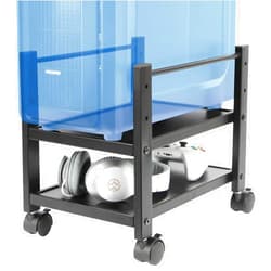 J JACKCUBE DESIGN 2 Tier Computer Tower Stand for Desktop CPU, Gaming PC Holder, Mobile Rolling Cart for Under Desk with Caster Wheels, Office Desk Accessories- MK712A