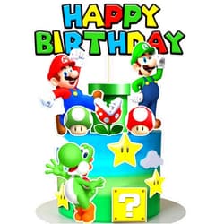 WEERSHUN 14Pcs Super Bros Cake Topper for Birthday Party Decoration, Super Brother Birthday Party Supplies- Fun Kid's Party Cupcake Decoration!