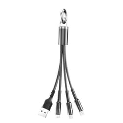 N/AB Aunfen Multi Charger Cable 3-in-1 Cable, Lightning/Type C/Micro USB Cable for Phone (Gray, One Size) Gray One Size