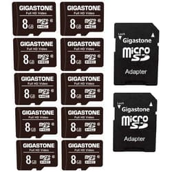 GIGASTONE 8GB 10-Pack Micro SD Card, Full HD Video, Surveillance Security Cam Action Camera Drone, 85MB/s Micro SDHC Class 10