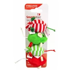 SmartyKat Skitter Mice Holiday Set of 4 Catnip Filled mice, Red and Green, one Size Set of 4 Red-Green Catnip Toy
