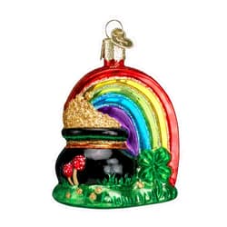 Old World Christmas Irish Gift Collection Glass Blown Ornaments for Christmas Tree Pot of Gold