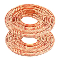Fachoik Copper Braided Cable, 33ft X 2ROLL 6mm Flat Copper Braid Ground Strap Wire,Flexible Shielding Wire Mesh