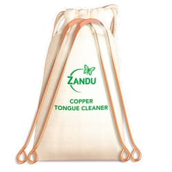 Zandu Copper Tongue Cleaner (Pack of 2) :an Anti-Microbial Tongue Cleaner for Managing Oral Health, Reduces Bad Breath & Supports Digestive Health, Comfortable & Flexible Handle, Easy & Safe to Use