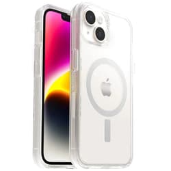 OtterBox iPhone 14 & iPhone 13 Symmetry Series+ Case - CLEAR , ultra-sleek, snaps to MagSafe, raised edges protect camera & screen