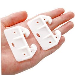 Litoexpe 10 Pieces White Plastic Drawer Guides Rear Drawer Replacement Guides Brackets with Screws, Drawer Track Parts for Furniture, Dressers, Wardrobe (59x41x16.5mm)