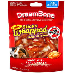 DreamBone Mini Sticks Wrapped With Real Chicken, Rawhide Free Dog Chew Sticks, 15 Count