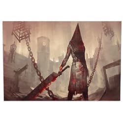 Sftghdrgsad Silent Hill (Pyramid Head) Poster Canvas Wall Art Picture Home Decor (12×18inch- Framed)