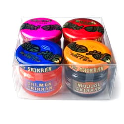SHIKRÁN Eurocaviar - Shikran - Sampler pack: 4 x 0.88 oz Mullet Roe Black Caviar Pearls + Mullet Roe Red Caviar Pearls + Smoked Salmon Caviar Pearls + Anchovies Caviar Pearls [Premium Caviar Alternative]
