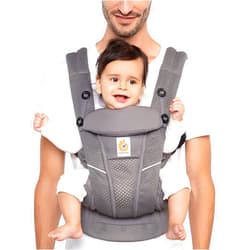 Ergobaby All Carry Positions Breathable Mesh Baby Carrier with Enhanced Lumbar Support & Airflow (7-45 Lb), Omni Breeze, Graphite Grey