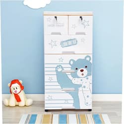 Gdrasuya10 Plastic Drawers Dresser Storage Cabinet with 6 Drawers,Closet Dresser Organizer,Stackable Vertical Clothes Storage for Hallway Entryway(Polar Bear Pattern)
