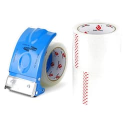 BOMEI PACK 3 Inch Wide Clear Packing Tape with Dispenser,2.4 Mil x 55 Yards Heavy Duty Packaging Tape Refill for Shipping,Industrial Grade,Urtal Strong Boxing Tape for Moving,Mailing and Storages