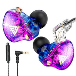 HJX QKZ AK6 Pro Wired IEM for Gaming Earbuds with MIC, in Ear Monitor Headphones, Deep Bass Sound, 1DD 10mm Dynamic Driver, IEM for Music Video Calling(Colors)