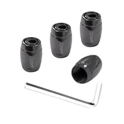 Gasedin 4 PCS Locking Tire Valve Stem Caps, Anti Theft Design Wheel Valve Stem Cover with Rubber Seal, Dust Proof Locking Tire Valve Stem Air Cap for Car SUV Truck Motorcycle Bike (Style2, Black)