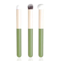 GOERTI Concealer Brush Set by GOERTI Angled Concealer Brushes for Under Eye Concealer Nose Contour Brush Small Sponge Blender Cover and Blend Imperfections Full or Spot Coverage 3pcs (Green)