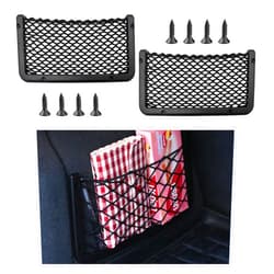 Kewucn 2 PCS Car Storage Net Bag, ABS Plastic Frame Auto Mesh Net Holder with Secure Screws, Universal Vehicle Seatback Net Pocket Organizer Acessories for Automotive RV Home (Small)