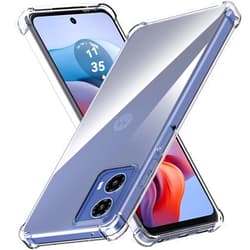 USTIYA Case for Motorola MOTO G34 5G Clear TPU Four Corners Military-Grade Protection Cover Transparent Soft funda