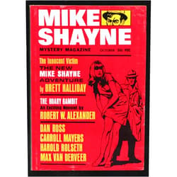 PULP MAG: Mike Shayne Mystery 10/1966-Hardboiled pulp & crime thrills by Brett Halliday-Robert W. Alexander-Max Van Der Veer-VG/FN