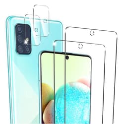 Cizerin [2+2 Pack] Tempered Glass Screen Protector for Samsung Galaxy A71 4G/5G/5G UW- and Camera Lens Protector - Anti-fingerprint - Shatter Proof - HD Clarity - Case Friendly - Gorilla Glass