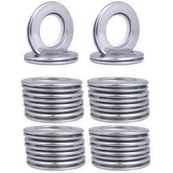 JUWUQI 20 Pack Stainless Curtain Grommets Inner Diameter 1-9/16 inch (40mm-75mm) Stainless Steel Curtain Eyelet Rings Round Nanoscale Low Noise Roman Ring Eyelet for Curtains Drape (20-Pack Silver)
