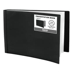 Dunwell 8.5x11 Portfolio Binder (Horizontal), Plastic Presentation Book, 24 Pockets Displays 48 Pages of Letter Size Documents, Certificates, Keepsakes, Art Portfolio Folder, Acid-Free Poly
