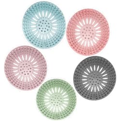 Gotega Hair Catcher Shower Drain Covers Protector Silicone Bathtub Hair Stopper Easy to Install and Clean Suit for Bathroom Tub Shower and Sink, 5 Pack