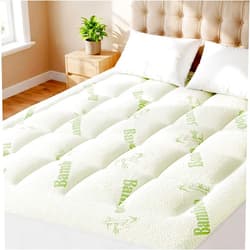 Sweetcrispy Ultra Soft Mattress Topper Twin Size - Viscose Made from Bamboo Pillow Top Mattress Pad for Breathable Cooling & Back Pain Relief, Deep Pocket Comfort Bed Topper, Green