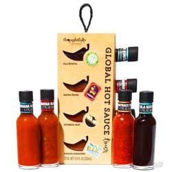Thoughtfully Gourmet, Global Hot Sauces Tour Gift Set, Includes 4 Unique Hot Sauces: Outback Heat, Havana Habanero, Mayan Ruins, Isla Bonita