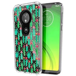 Topeiye Clear Slim Designed for Moto G7 Power Case,Moto G7 Optimo Maxx Case, Moto G7 Supra Case, Shock-Absorption Floral Flexible Soft TPU Rubber Protective Cover for Motorola Moto G7 Power (Cactus)