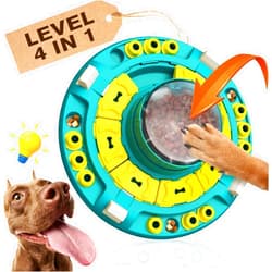 KADTC Dog Puzzle Toys Level 4 in 1 Advance Complicated for Smart Dogs Interactive Puppy Puzzles Toy Brain Mental Stimulation Game Boredom Enrichment Self Play Slow Feeder Food/Treat Feeding Dispenser