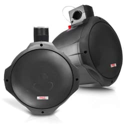 Pyle 6.5 Inch Dual Marine Speakers -2 Way IP44 Waterproof, Weather Resistant Outdoor Audio Stereo Sound System with 200 Watt Power and Poly Mica Cone and Butyl Rubber Surround -1Pair - PLMRB65 (Black)