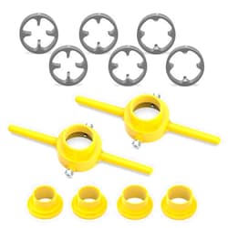 MEANLIN 2PCS PVC Thread Maker Tool, NPT Die Set, Pipe Threader Plumbing Tool, Pipe Threader Kit, with 3 Dies,1/2