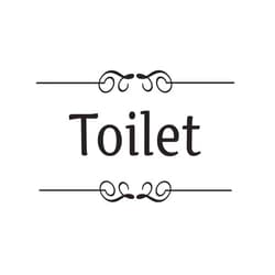 Bestjybt DIY Removable Washroom Toilet Bathroom WC Sign Door Accessories Wall Sticker Home Decor (Toilet)