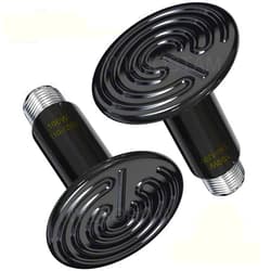 WUHOSTAM 2 Pack 100W Infrared Ceramic Heat Lamp, Black Reptile Heat Bulb No Light Emitter, Pet Heater for Aquarium and Terraium, Chicken Coop, Lizard, Turtle, Brooder, Snake, No Harm, ETL Listed