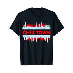 Chicago Pride Apparel Chi Town Chicago Flag Skyline T-Shirt