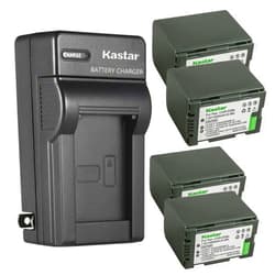 Kastar 4-Pack Battery and AC Wall Charger Replacement for Panasonic PV-DV100, PV-DV100K, PV-DV101, PV-DV102, PV-DV103, PV-DV121, PV-DV151, PV-DV200, PV-DV200K, PV-DV201, PV-DV202, PV-DV203, PV-DV221