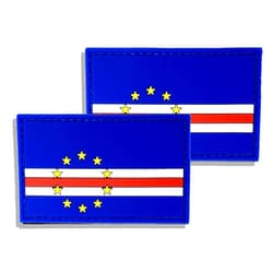 Ceclflag 2 Pack PVC Cape Verde Cape Verdean Country Flag Patch,PVC Country Flag Hook and Loop Patches for Backpacks Jackets Hat,2x3 Inch.