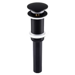 KES Bathroom Sink Drain Pop Up Drain Without Overflow, Vessel Sink Stopper Matte Black, All Metal Rustproof Brass and 304 Stainless Steel, S2008S62D-BK