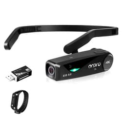 ORDRO EP6 Plus Head Mounted Camera 4K Video Camcorder, Wearable Video Camera UHD 1080P 60FPS Hands-Free Vlog Camera with WiFi APP Control, EIS 6.0 Anti-Shake, Smart Remote