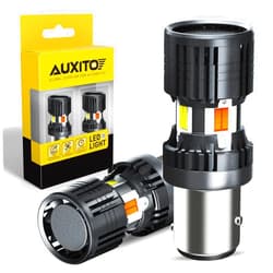 AUXITO 2025 Newest CANBUS 1157 Switchback LED Bulbs 2357 2057 7528 BAY15D Dual Color Amber/White Anti Hyper Flash Built-in Resistor Error Free Turn Signal Lights and DRL/Parking Lights, Pack of 2